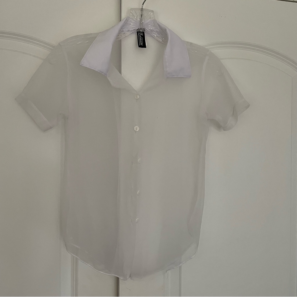 Sheer White Button Down